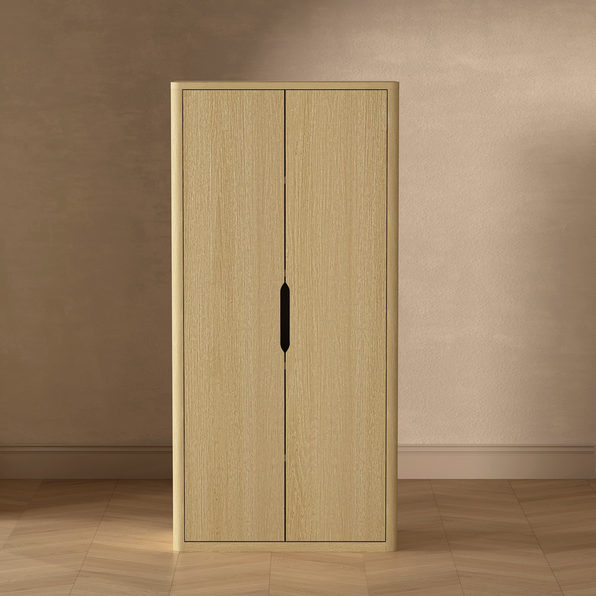 Rivington Tall 2-Door Storage Cabinet in Natural Oak