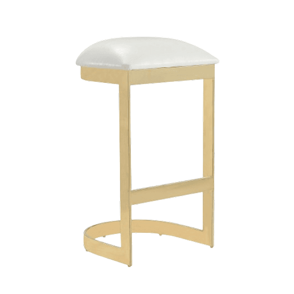 Aura Metal Upholstered Barstool in White