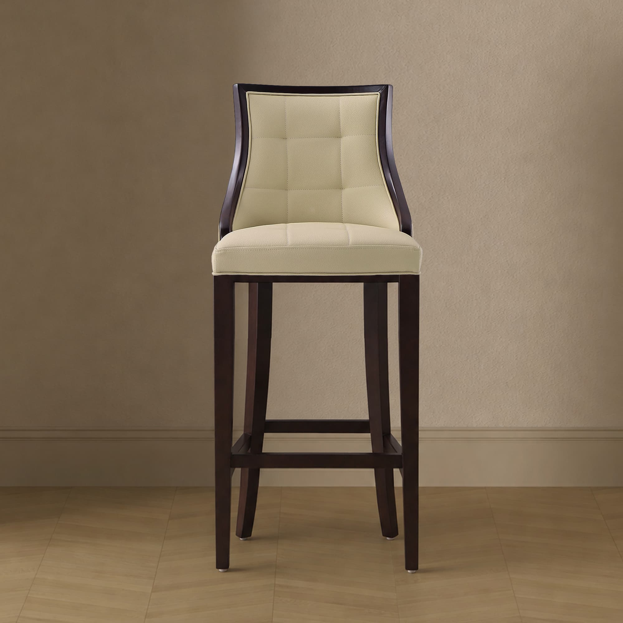 Fifth Avenue Wood Upholstered Barstool in Cream