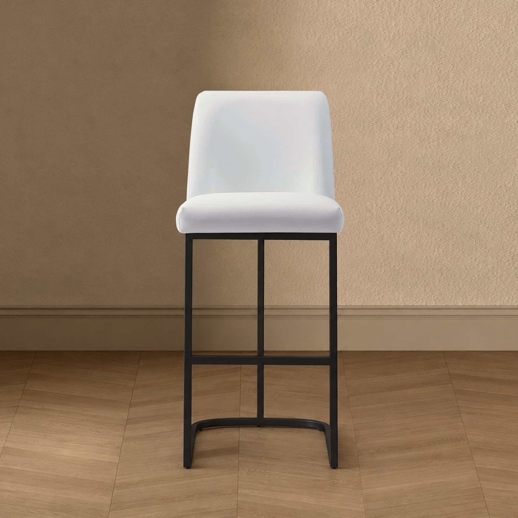Serena Metal Upholstered Barstool in White