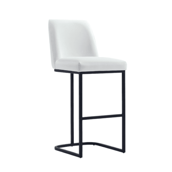 Serena Metal Upholstered Counter Stool in White