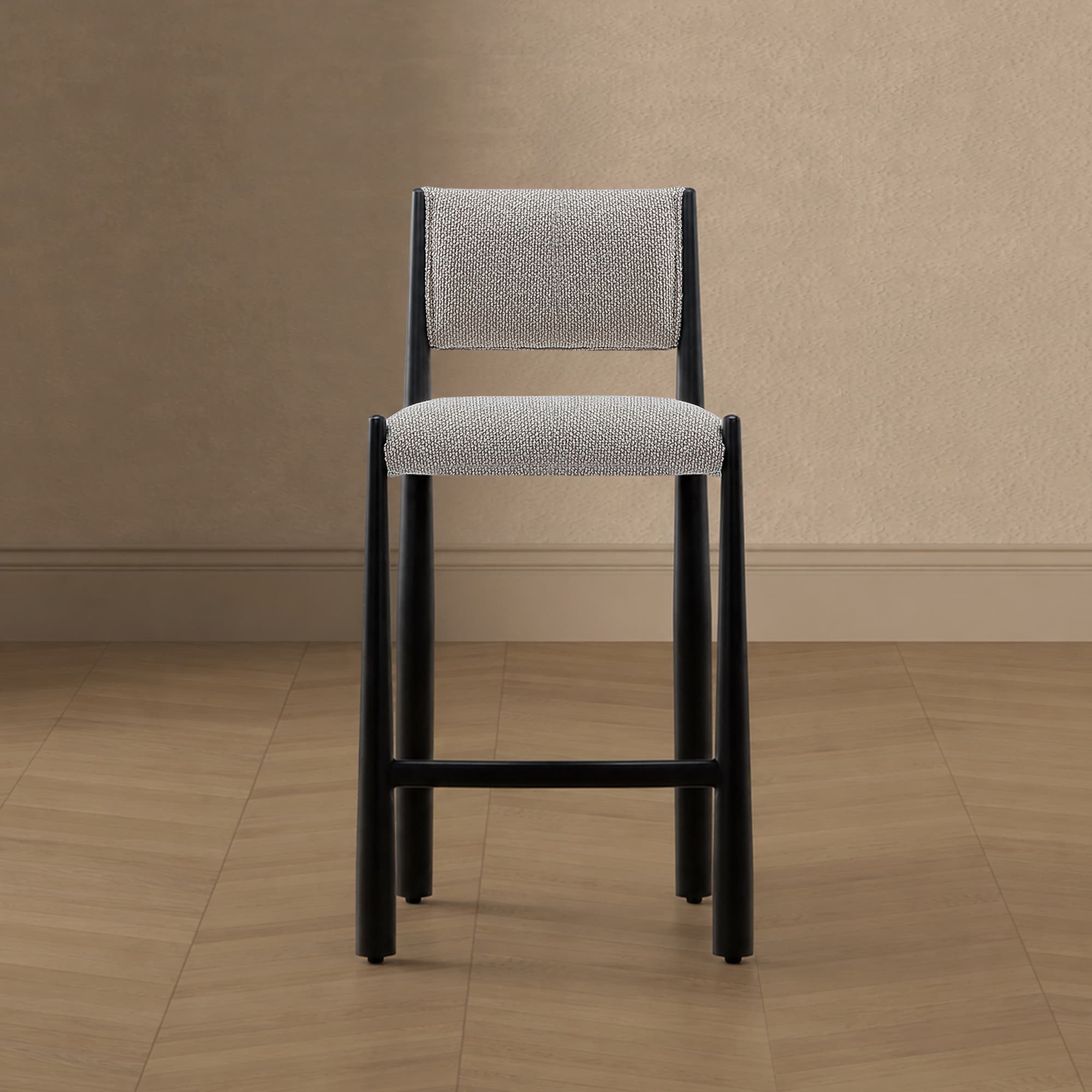 Lennor Metal Boucle Counter Stool in Champagne