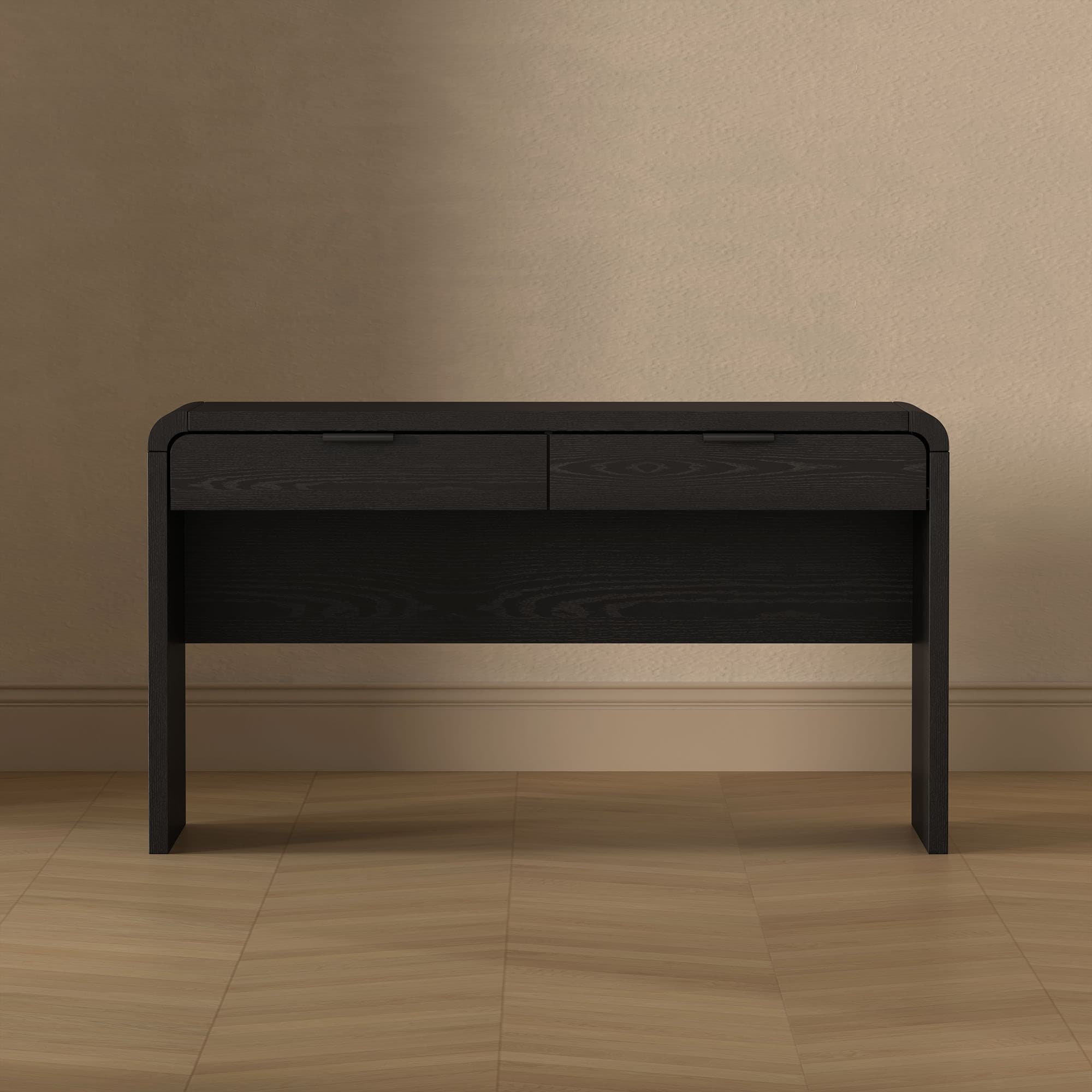 Grace 54" Office Desk in Black (2-Drawer)