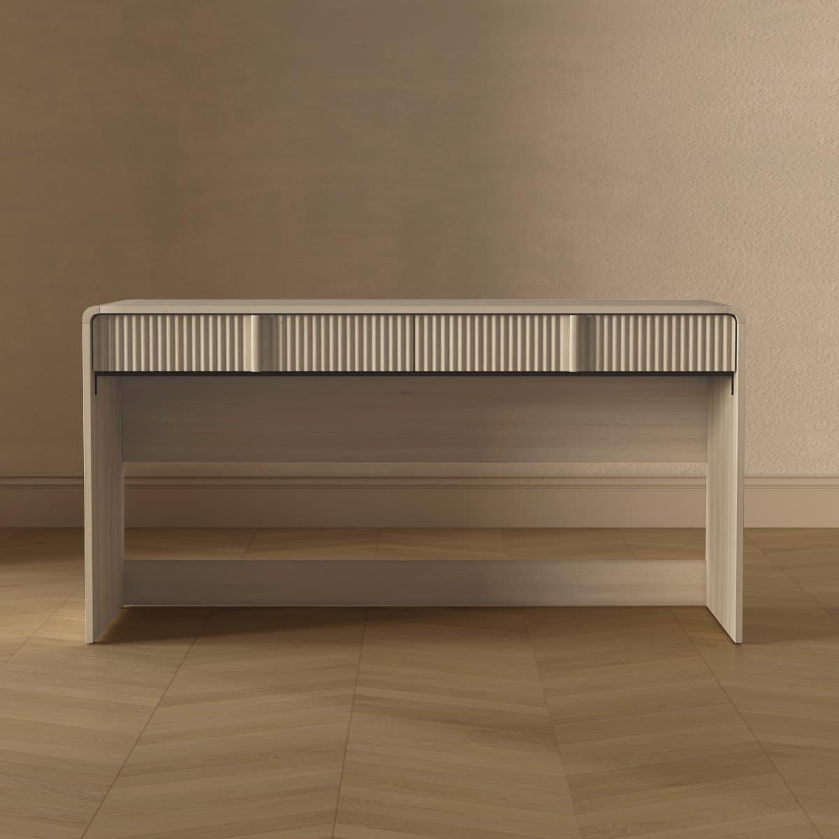 Novara 60" Writing Desk in Whitewashed Oak (2-Drawer)