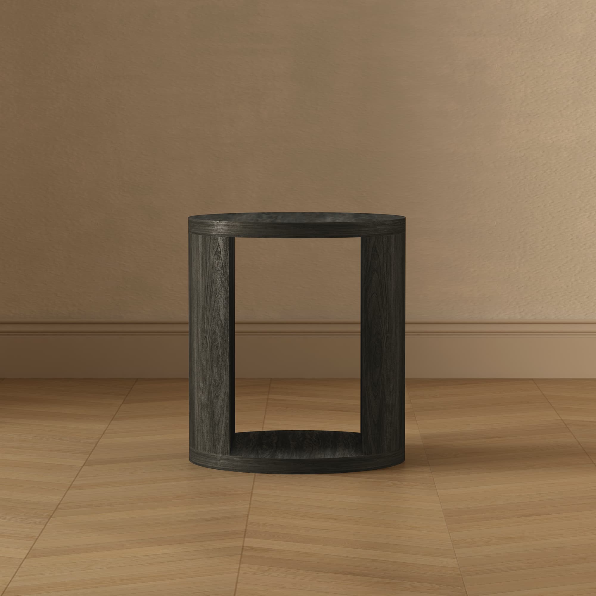 Alure 20" Round End Table in Charcoal