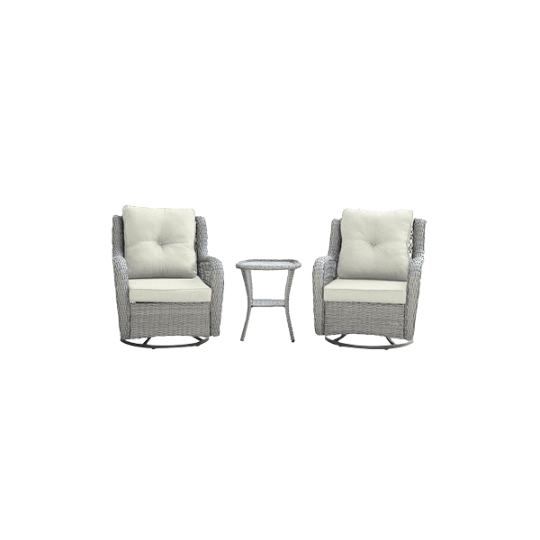 Fruttuo 3-Piece Conversation Set in Cream and Black
