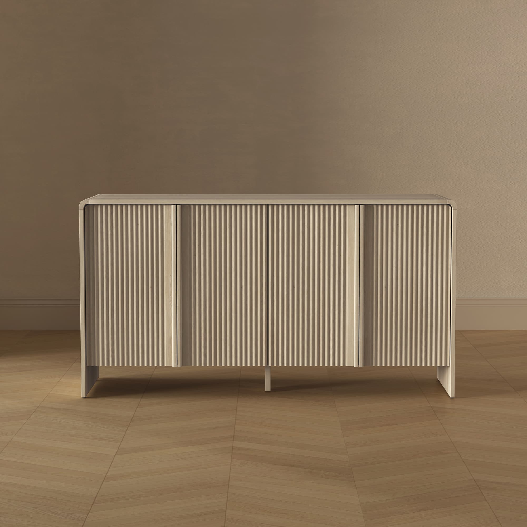 Novara 60" Sideboard in Whitewashed Oak (4-Door)
