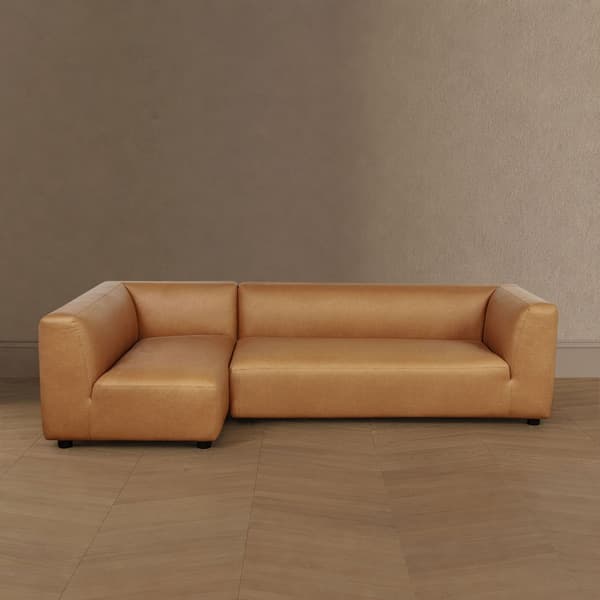 Lukas 118" Left-Facing 2-Piece Sectional Sofa in Camel